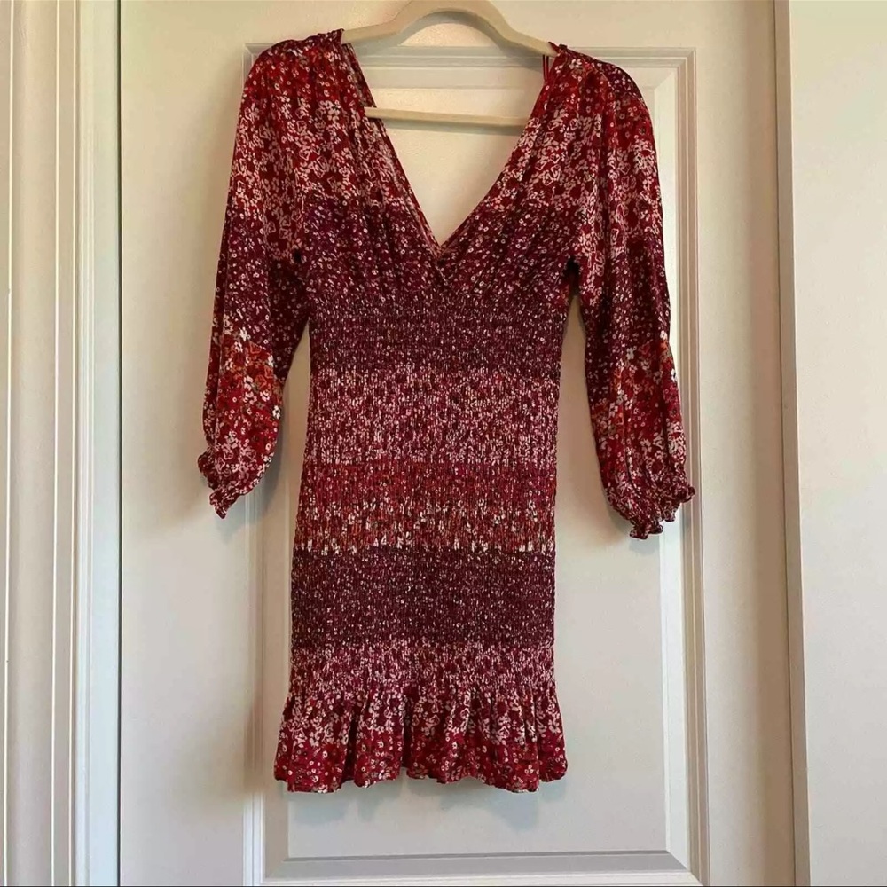 Skylar & Madison Say When Red Floral Print Dress Size S